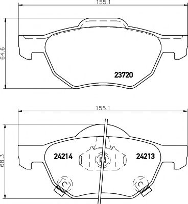 2372001 TEXTAR Brake Pad Set, disc brake