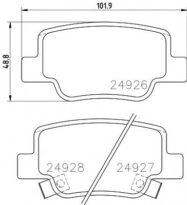 2492601 TEXTAR Brake System Brake Pad Set, disc brake