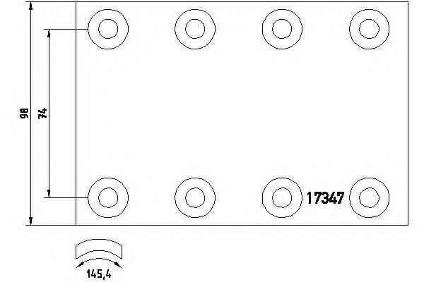 1734704 TEXTAR Brake System Brake Lining Kit, drum brake