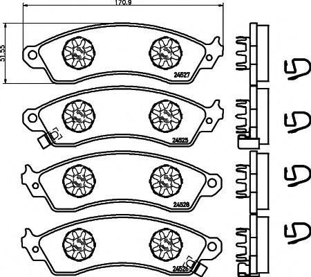 2452501 TEXTAR Brake System Brake Pad Set, disc brake