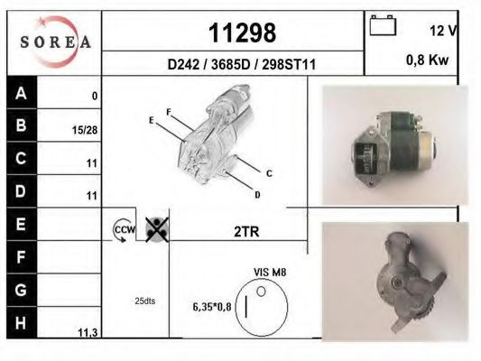 11298 EAI Belt Drive Deflection/Guide Pulley, timing belt