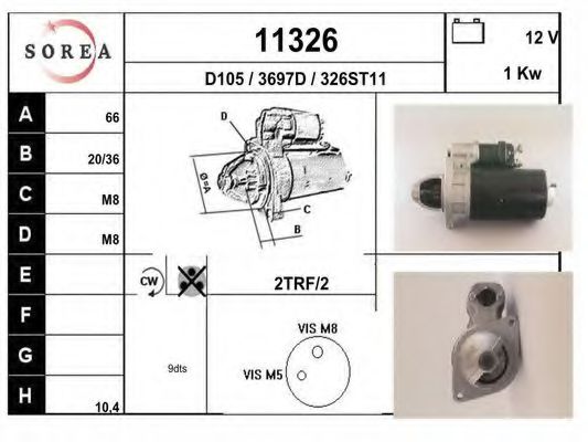 11326 EAI Belt Drive Deflection/Guide Pulley, v-ribbed belt
