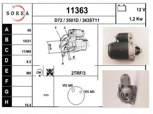 11363 EAI Belt Drive Deflection/Guide Pulley, timing belt
