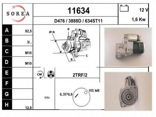 11634 EAI Starter System Freewheel Gear, starter