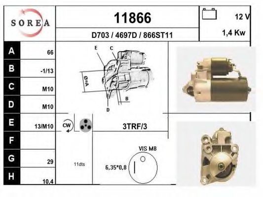 11866 EAI Repair Kit, clutch master cylinder