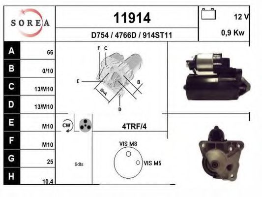 11914 EAI Mixture Formation Sensor, exhaust gas temperature