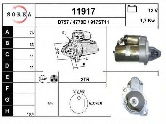 11917 EAI Wheel Suspension Stabiliser Mounting