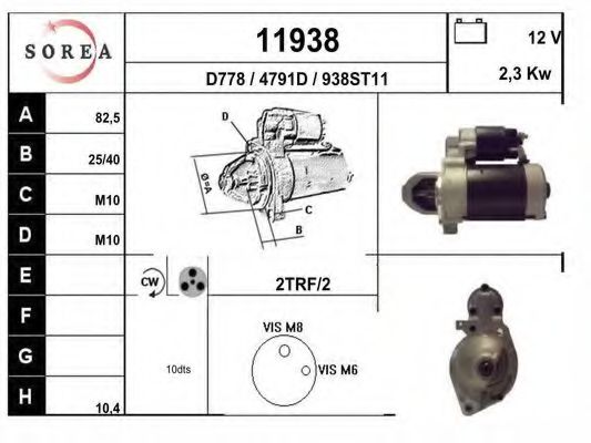 11938 EAI Cylinder Head Gasket Set, cylinder head