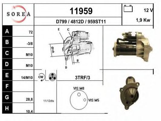 11959 EAI Sensor, exhaust gas temperature