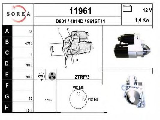 11961 EAI Sensor, exhaust gas temperature