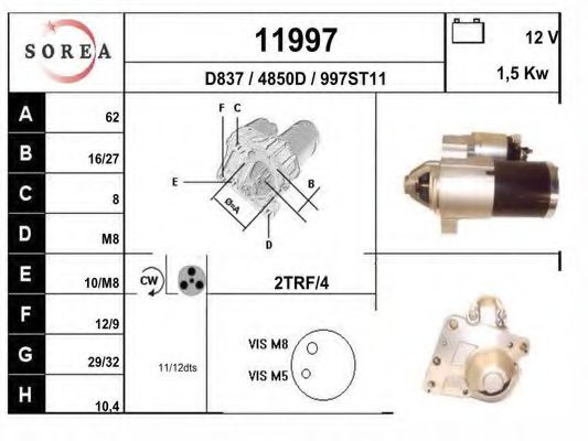 11997 EAI Sensor, exhaust gas temperature