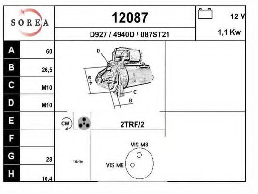 12087 EAI Sensor, exhaust gas temperature