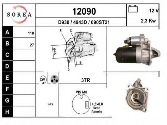 12090 EAI Sensor, exhaust gas temperature