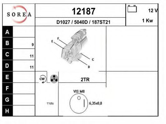 12187 EAI Brake System Brake Pad Set, disc brake