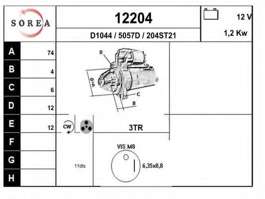 12204 EAI Wheel Suspension Rod/Strut, stabiliser