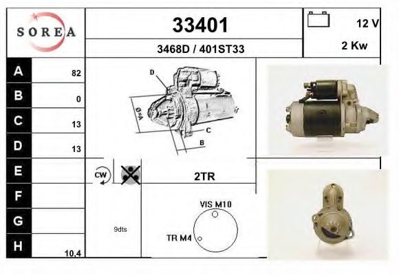 33401 EAI Brake System Warning Contact, brake pad wear