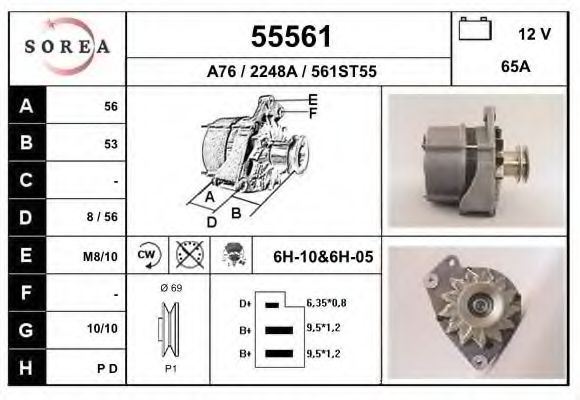 55561 EAI Belt Drive Deflection/Guide Pulley, timing belt