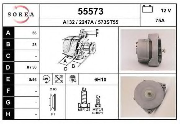 55573 EAI Belt Drive Deflection/Guide Pulley, timing belt
