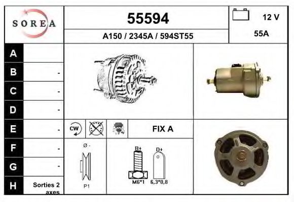 55594 EAI Brake System Brake Shoe Set
