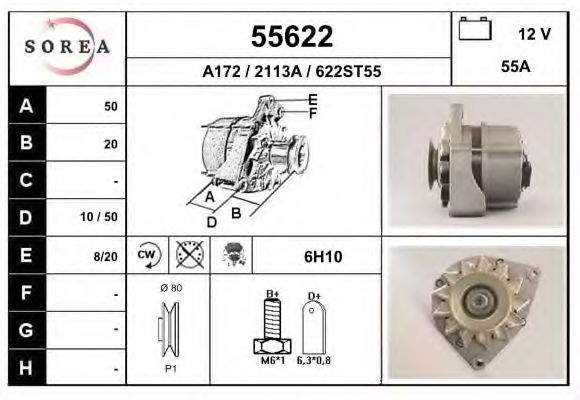 55622 EAI Brake System Brake Shoe Set