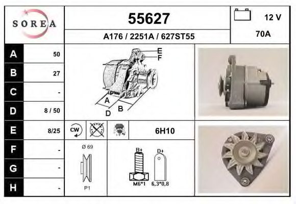 55627 EAI Brake System Brake Disc