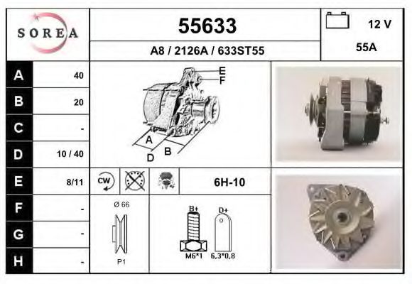 55633 EAI Deflection/Guide Pulley, timing belt