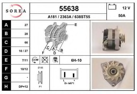 55638 EAI Alternator Alternator Freewheel Clutch
