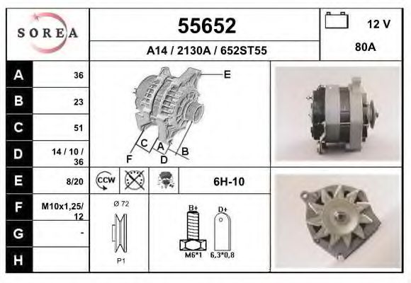 55652 EAI Cylinder Head Gasket, intake manifold