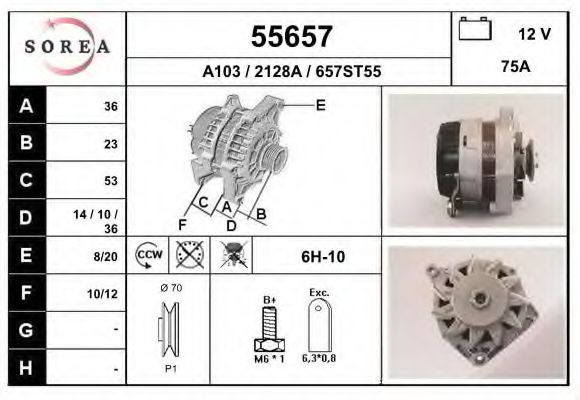 55657 EAI Brake System Brake Disc