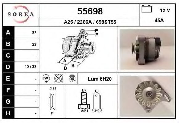 55698 EAI Тормозная система Тормозной диск