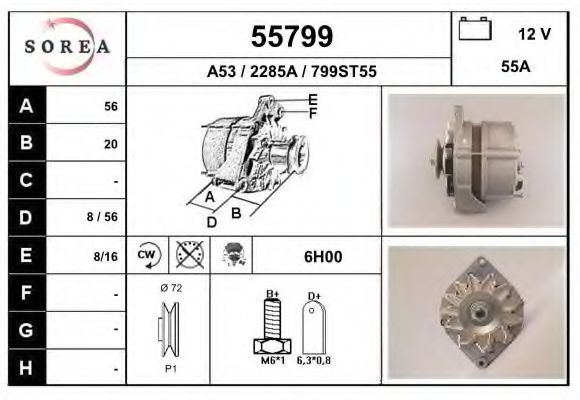 55799 EAI Cylinder Head Gasket, intake manifold
