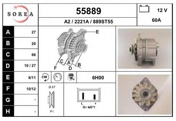 55889 EAI Brake System Brake Shoe Set