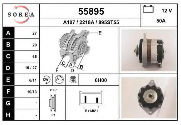 55895 EAI Brake System Brake Shoe Set