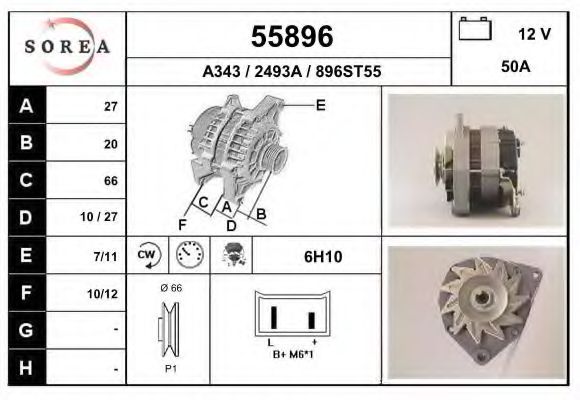 55896 EAI Brake System Brake Shoe Set