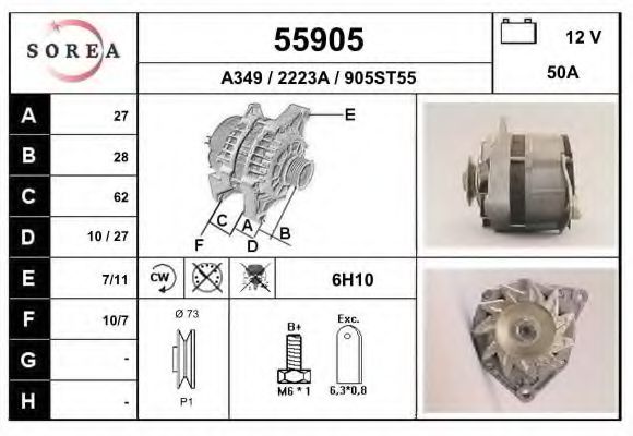 55905 EAI Brake System Brake Shoe Set