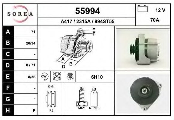 55994 EAI Brake System Brake Shoe Set