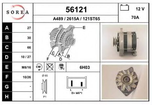 56121 EAI Deflection/Guide Pulley, v-ribbed belt