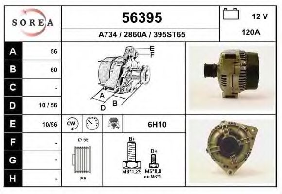 56395 EAI Cylinder Head Gasket, intake manifold
