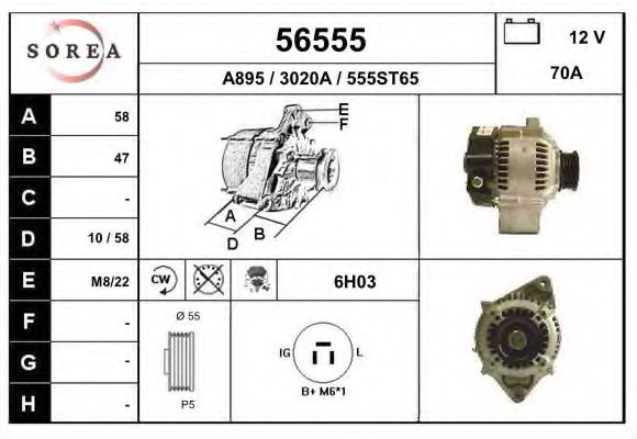 56555 EAI Alternator Alternator Freewheel Clutch