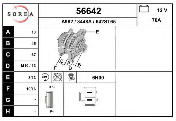 56642 EAI Deflection/Guide Pulley, timing belt