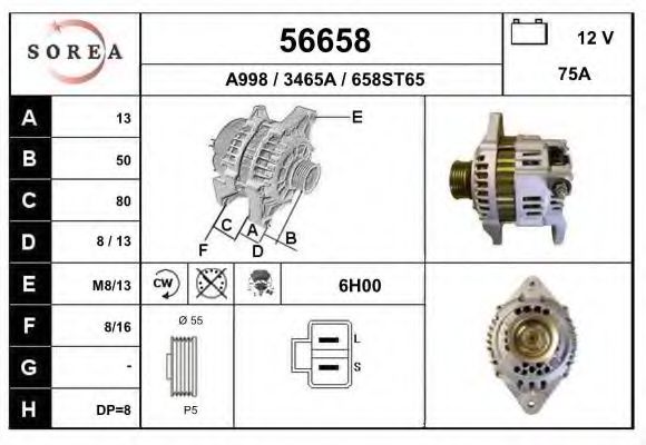56658 EAI Belt Drive Tensioner Pulley, timing belt