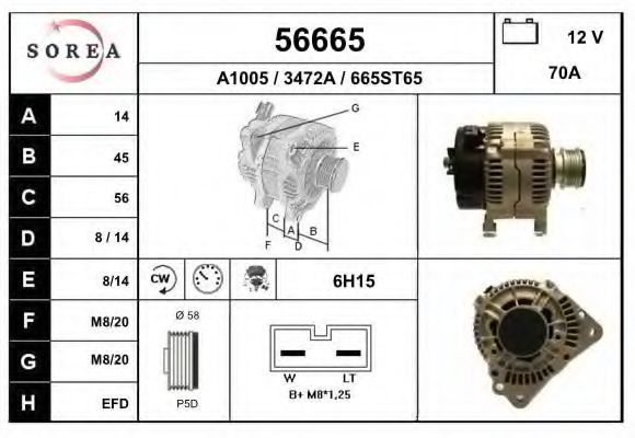 56665 EAI Belt Drive Deflection/Guide Pulley, timing belt