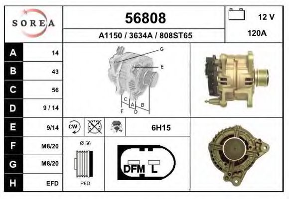 56808 EAI Belt Drive Deflection/Guide Pulley, timing belt
