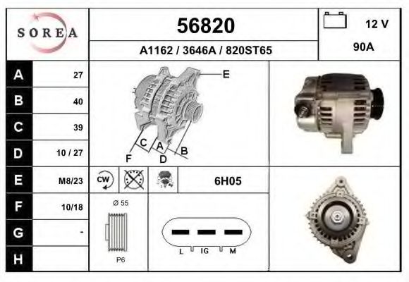 56820 EAI Belt Drive Deflection/Guide Pulley, timing belt