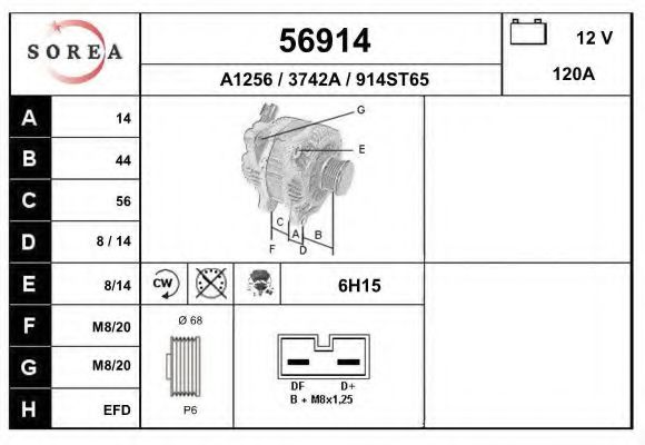 56914 EAI Belt Drive Deflection/Guide Pulley, timing belt