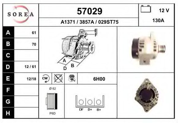 57029 EAI Belt Drive Deflection/Guide Pulley, timing belt