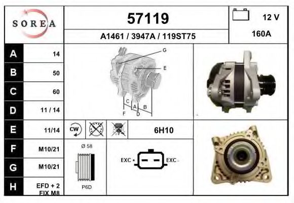 57119 EAI Alternator Freewheel Clutch