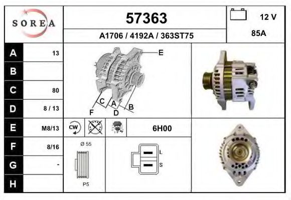 57363 EAI Brake System Brake Disc