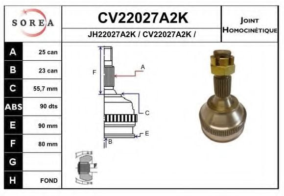 CV22027A2K EAI Final Drive Joint, drive shaft