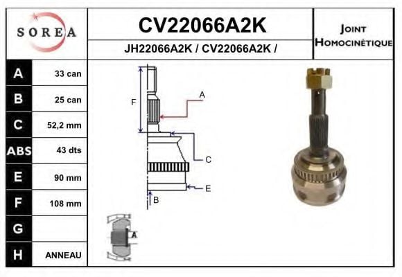CV22066A2K EAI Joint, drive shaft